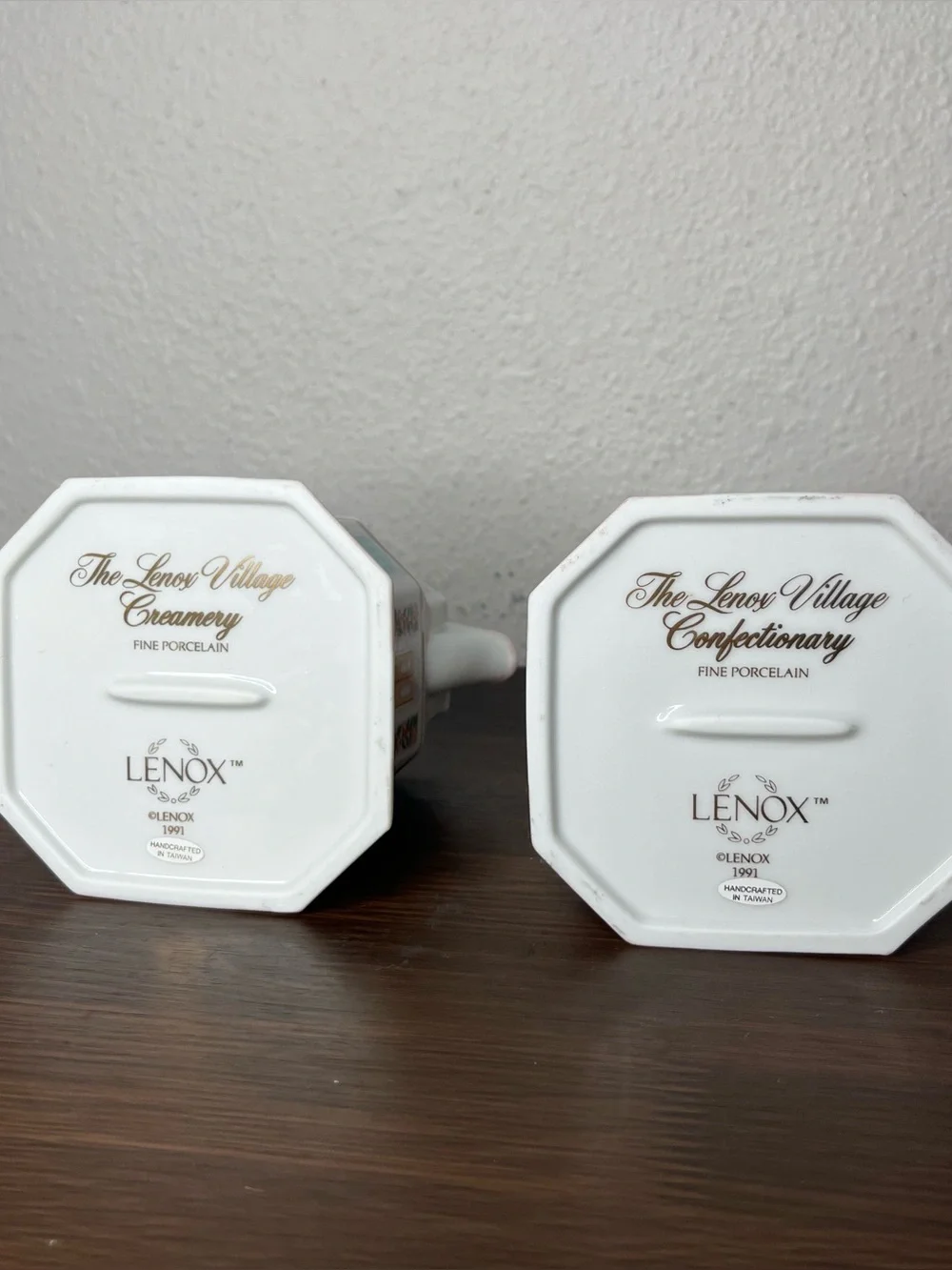 Lenox Village Confectionery And Creamery Sugar & Creamer Set w/ Spoon 1991